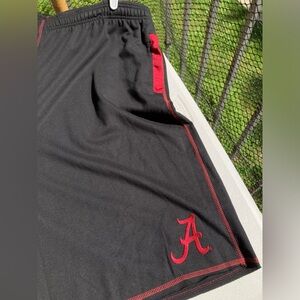Alabama Crimson Tide Black Drawstring Shorts With Exposed Red Seams A Logo